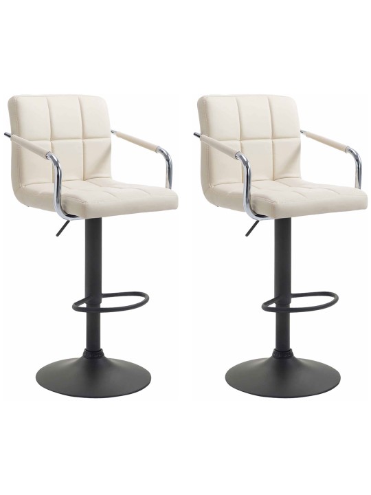 Juego de 2 taburetes de bar Lucy V2, crema Juego de 2 taburetes de bar Lucy V2, crema