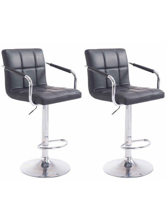 Juego de 2 taburetes de bar Lucy V2 cromados, negro Juego de 2 taburetes de bar Lucy V2 cromados, negro