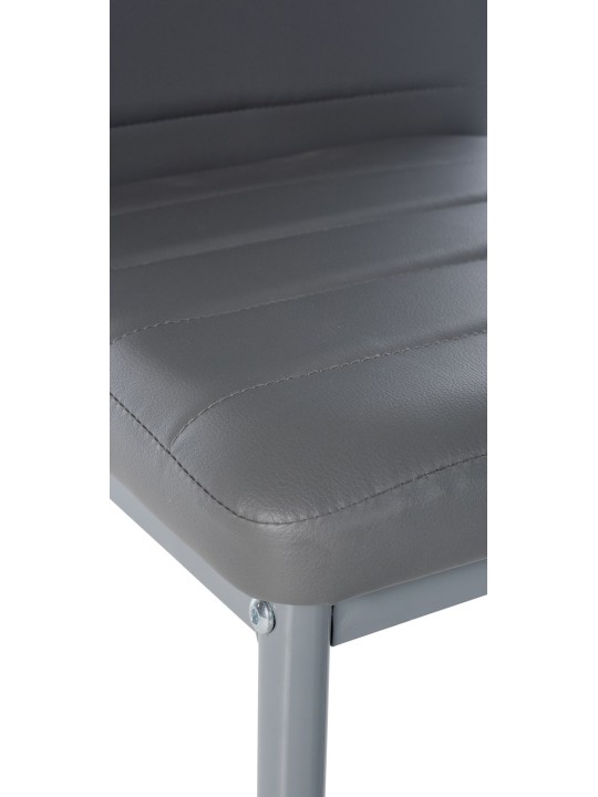 Silla de comedor Mayfair piel sintética, gris