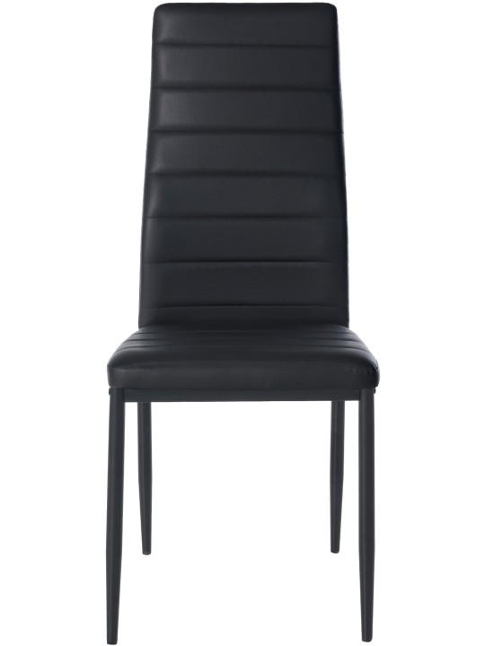 Juego de 4 sillas de comedor Mayfair de piel sintética, negro