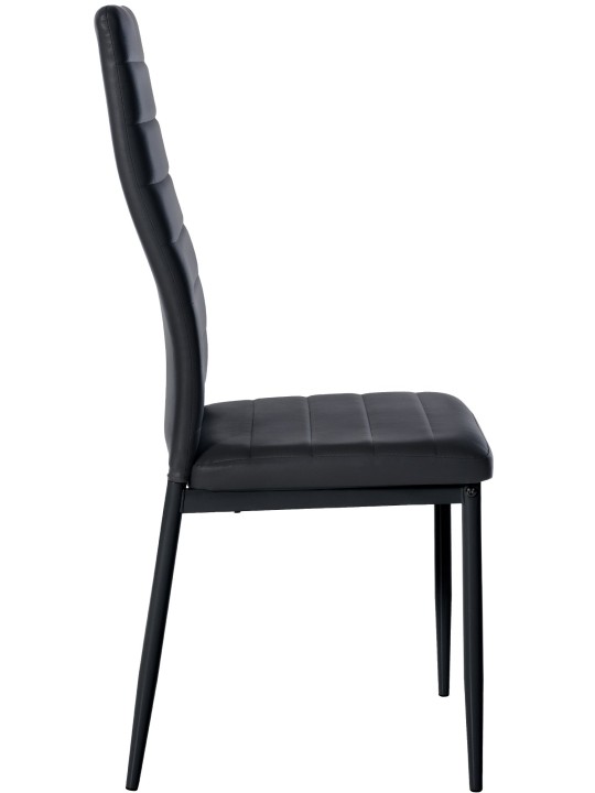 Juego de 4 sillas de comedor Mayfair de piel sintética, negro