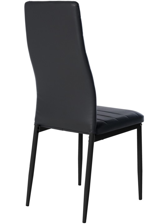 Juego de 4 sillas de comedor Mayfair de piel sintética, negro