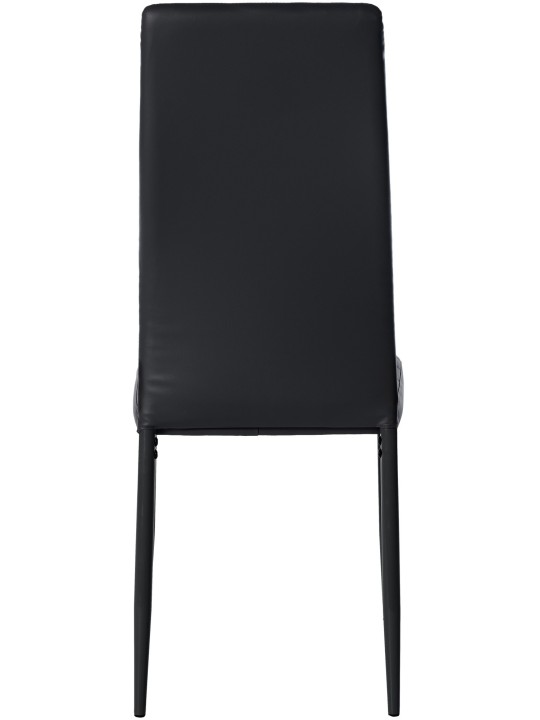 Juego de 4 sillas de comedor Mayfair de piel sintética, negro