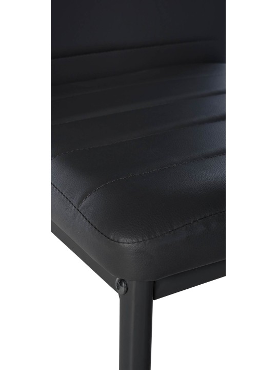 Juego de 4 sillas de comedor Mayfair de piel sintética, negro