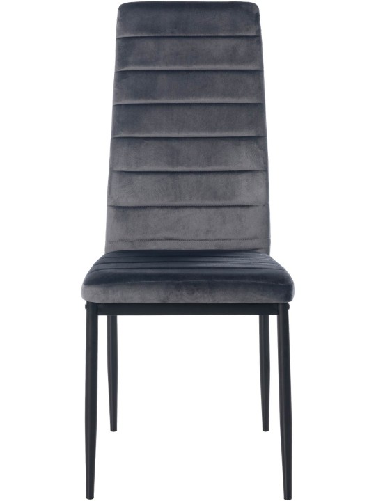 Juego de 4 sillas de comedor Mayfair terciopelo, gris Juego de 4 sillas de comedor Mayfair terciopelo, gris