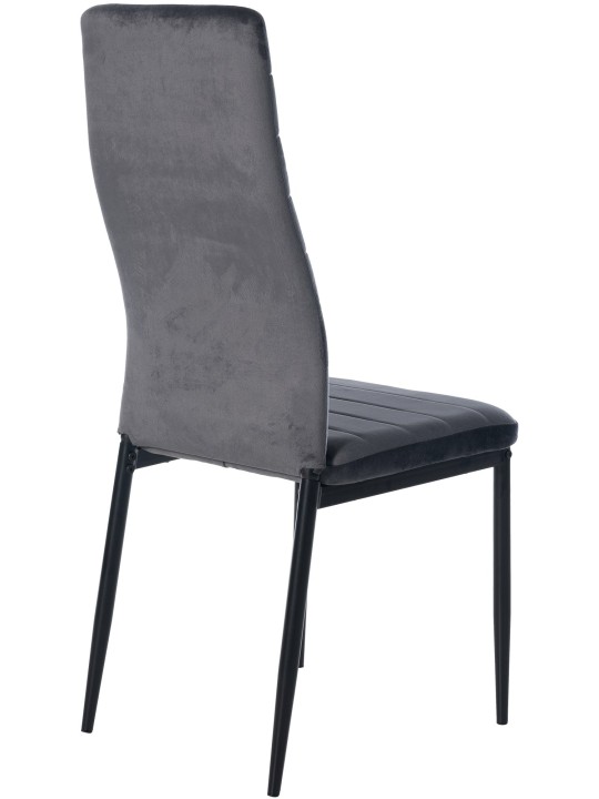 Juego de 4 sillas de comedor Mayfair terciopelo, gris Juego de 4 sillas de comedor Mayfair terciopelo, gris