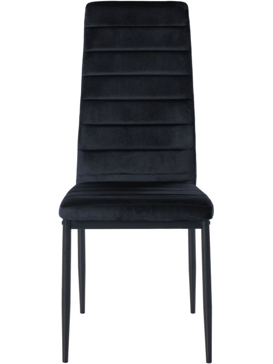 Juego de 4 sillas de comedor Mayfair terciopelo, negro