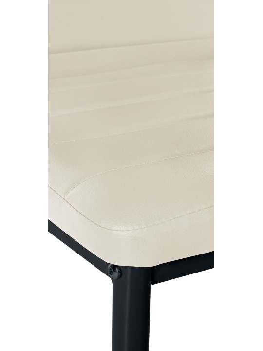 Juego de 6 sillas de comedor Mayfair de piel sintética, crema