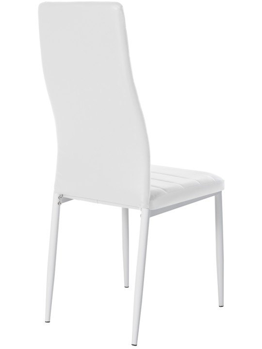 Juego de 6 sillas de comedor Mayfair de piel sintética, blanco Juego de 6 sillas de comedor Mayfair de piel sintética, blanco