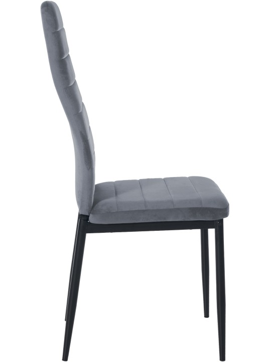 Juego de 6 sillas de comedor Mayfair terciopelo, gris claro