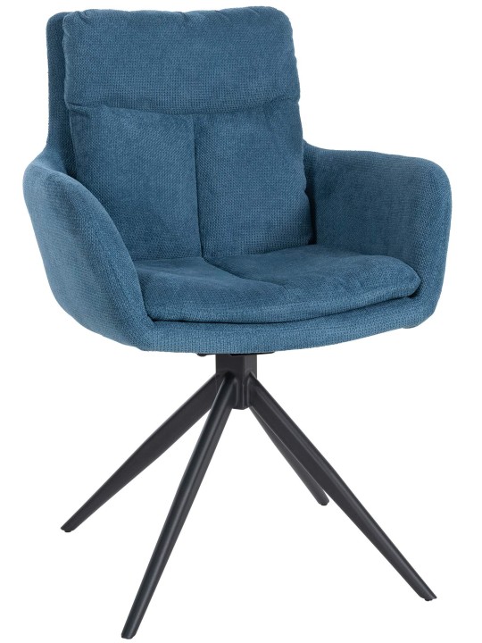 Silla de comedor Vilas tela, azul