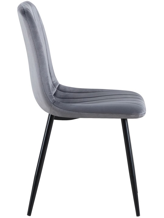 Silla Dijon terciopelo, gris oscuro Silla Dijon terciopelo, gris oscuro
