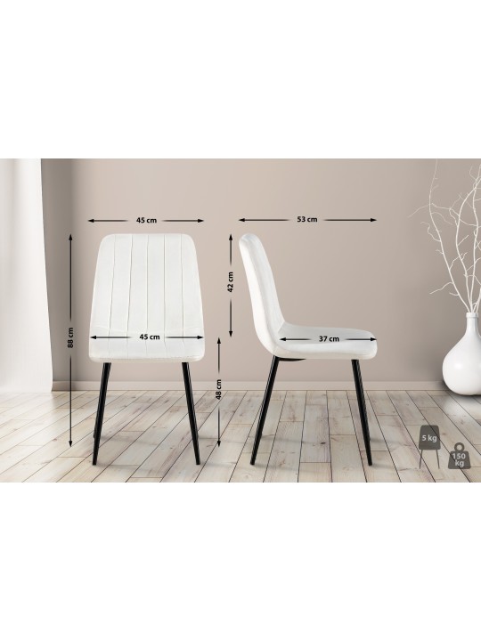 Silla Dijon terciopelo, blanco crema Silla Dijon terciopelo, blanco crema