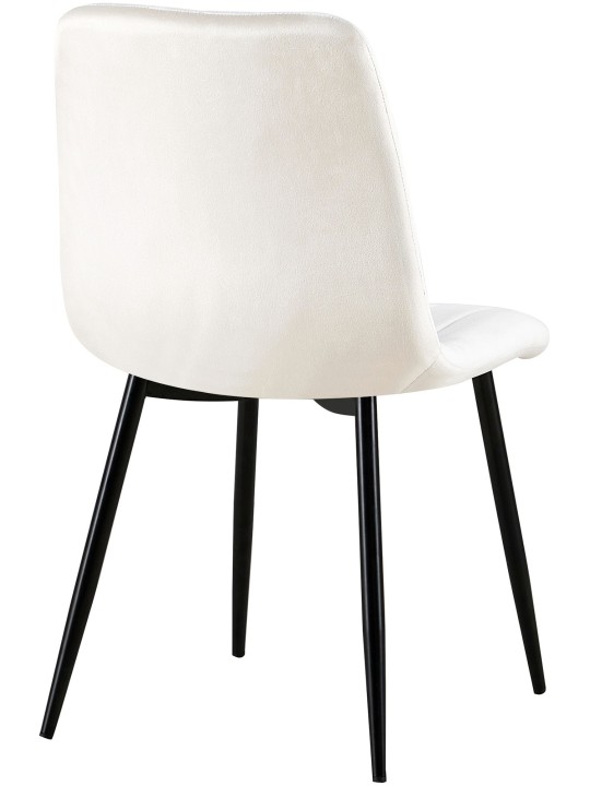 Conjunto de 4 sillas terciopelo Dijon, blanco crema