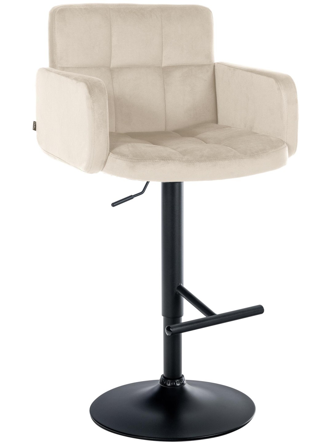 Taburete de bar Los Ángeles terciopelo, crema