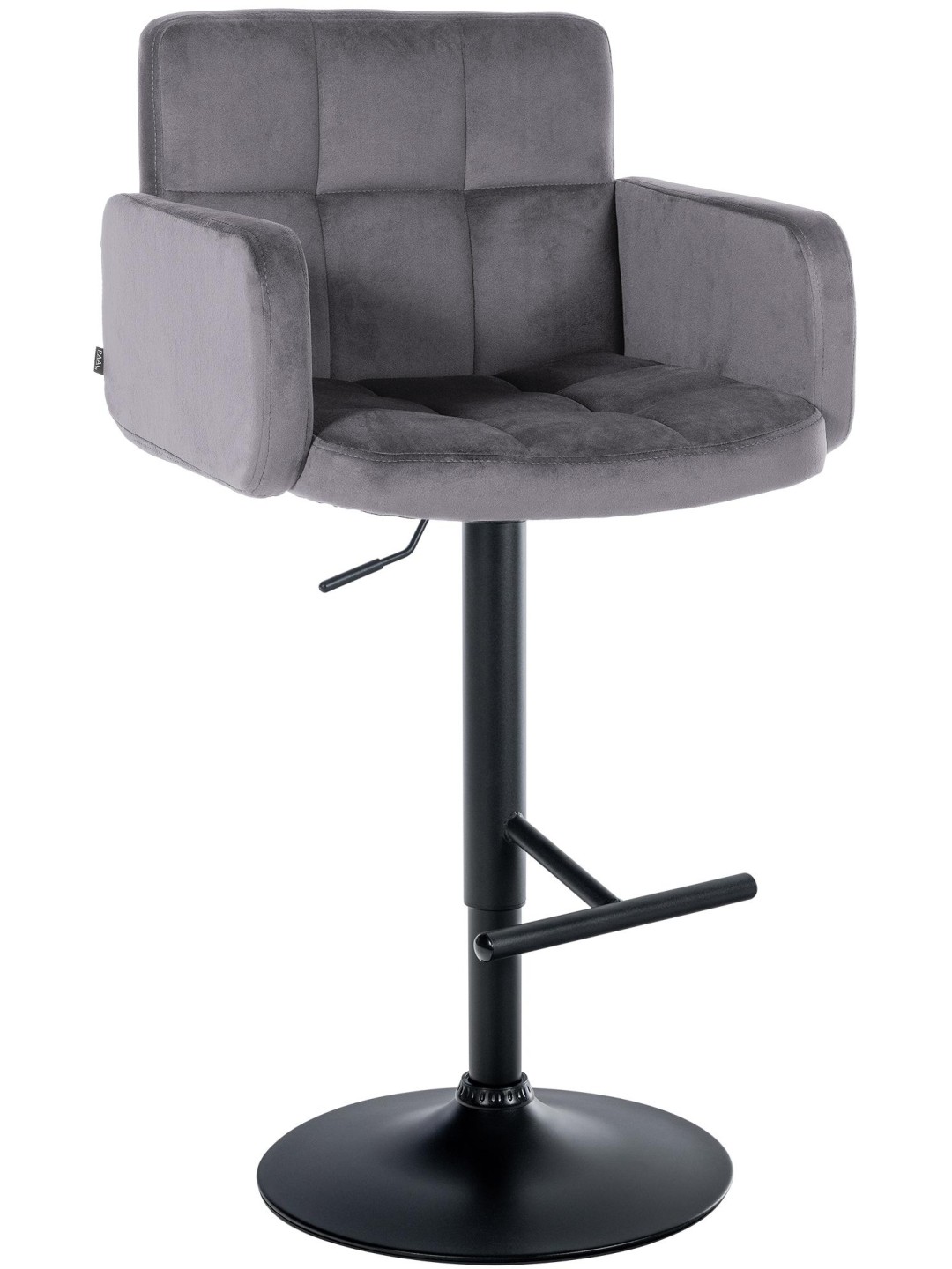 Taburete de bar Los Ángeles terciopelo, gris oscuro