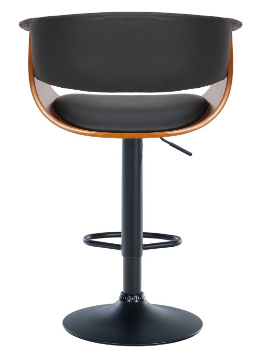 Juego de 2 taburetes de bar Vestal de piel sintética, nogal/negro