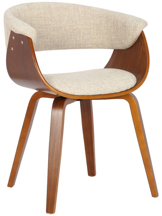 Conjunto de 2 sillas Bruce tela, nogal/crema