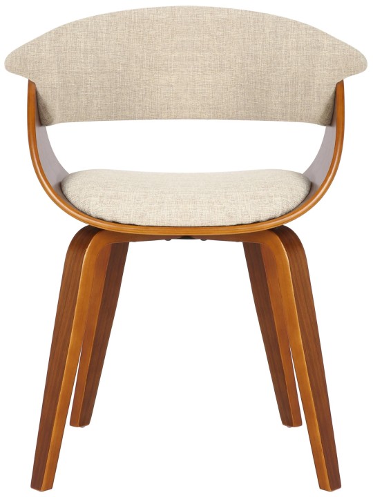 Conjunto de 2 sillas Bruce tela, nogal/crema