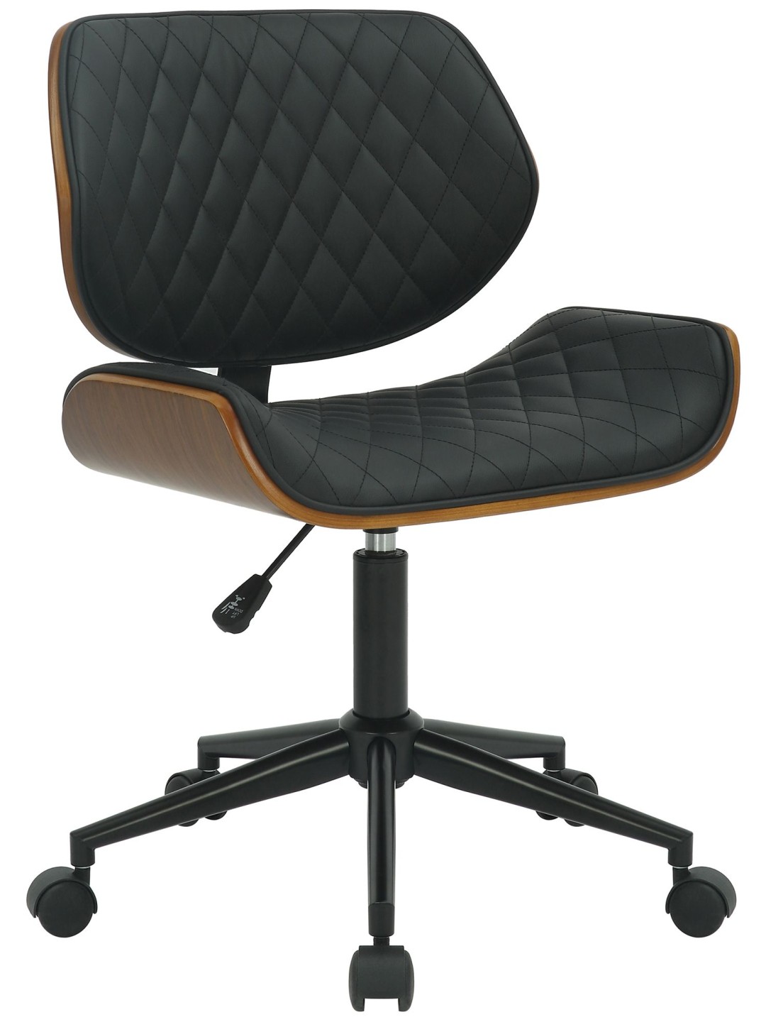 Silla de oficina Harvest polipiel, nogal/negro