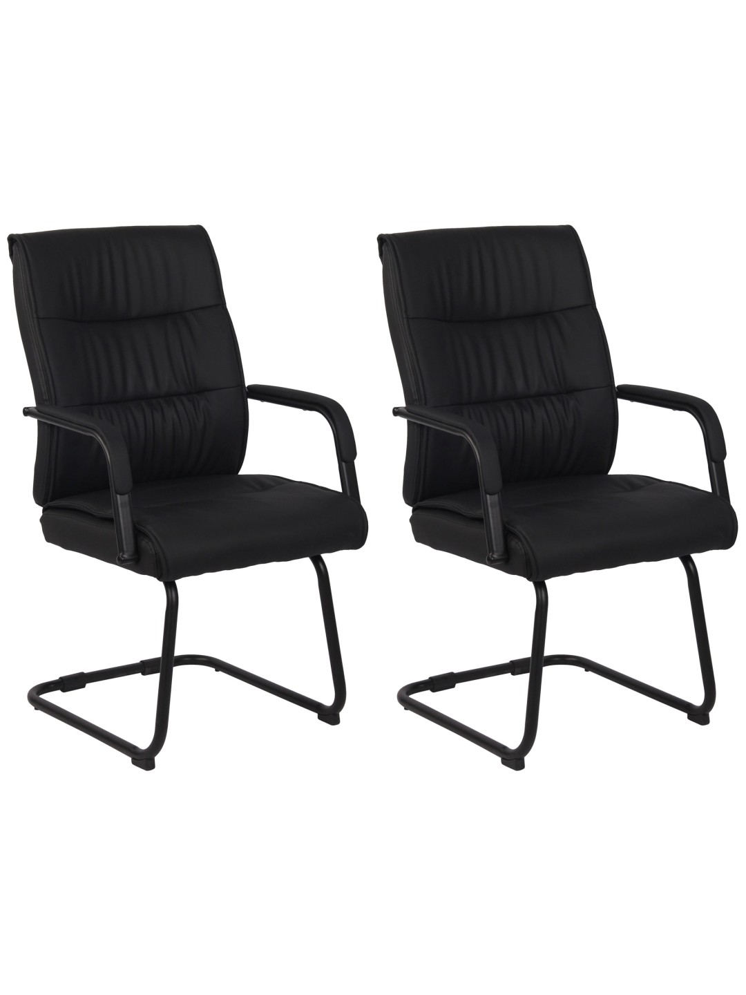 Juego de 2 sillas de visita Sievert, negro/negro