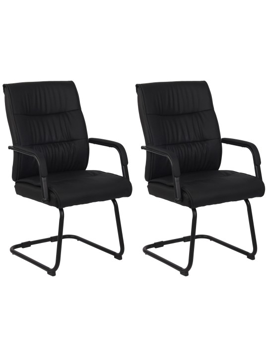 Juego de 2 sillas de visita Sievert, negro/negro