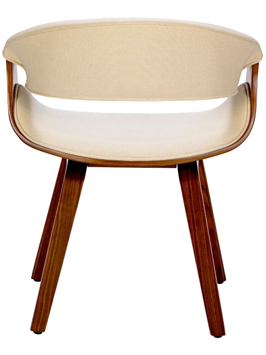 Silla de comedor Foley tela, nogal/crema