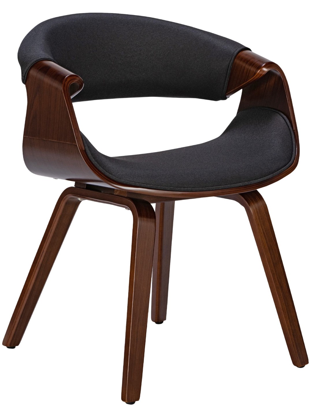 Silla de comedor Foley tela, nogal/negro