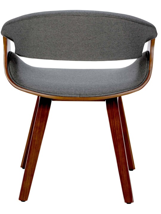 Silla de comedor Foley tela, nogal/gris