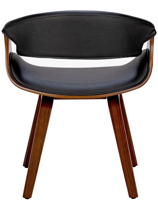 Silla de comedor Foley piel sintética, nogal/negro