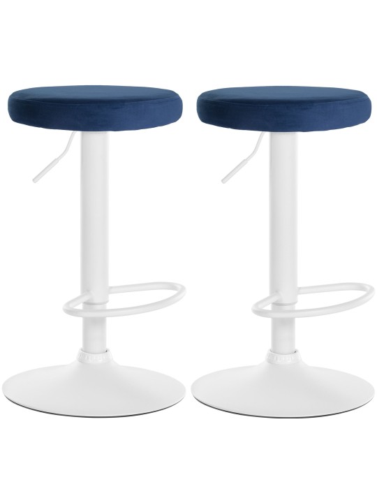 Juego de 2 taburetes de bar Ponte terciopelo, azul