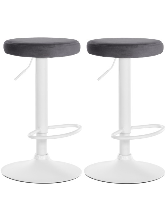 Juego de 2 taburetes de bar Ponte terciopelo, gris oscuro Juego de 2 taburetes de bar Ponte terciopelo, gris oscuro