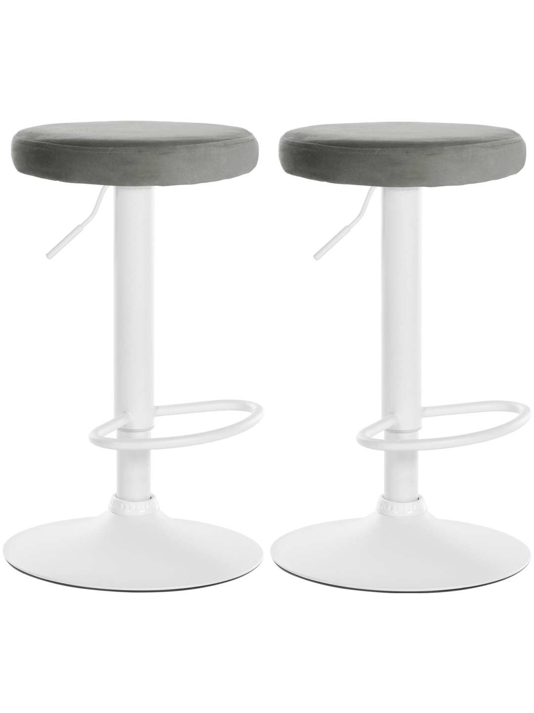 Juego de 2 taburetes de bar Ponte terciopelo, gris