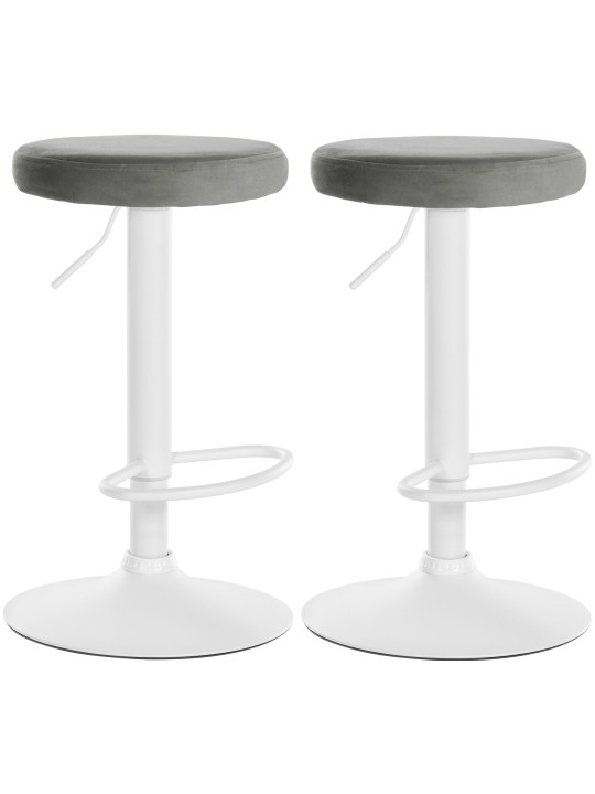 Juego de 2 taburetes de bar Ponte terciopelo, gris