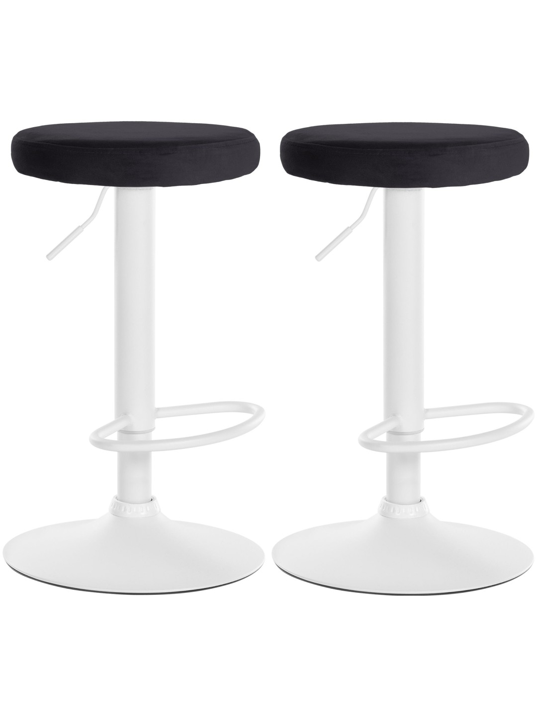 Juego de 2 taburetes de bar Ponte terciopelo, negro