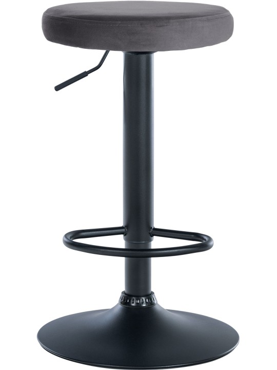 Juego de 2 taburetes de bar Ponte terciopelo, gris oscuro Juego de 2 taburetes de bar Ponte terciopelo, gris oscuro