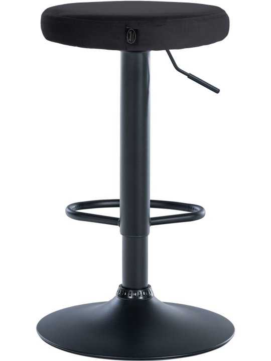 Juego de 2 taburetes de bar Ponte terciopelo, negro Juego de 2 taburetes de bar Ponte terciopelo, negro