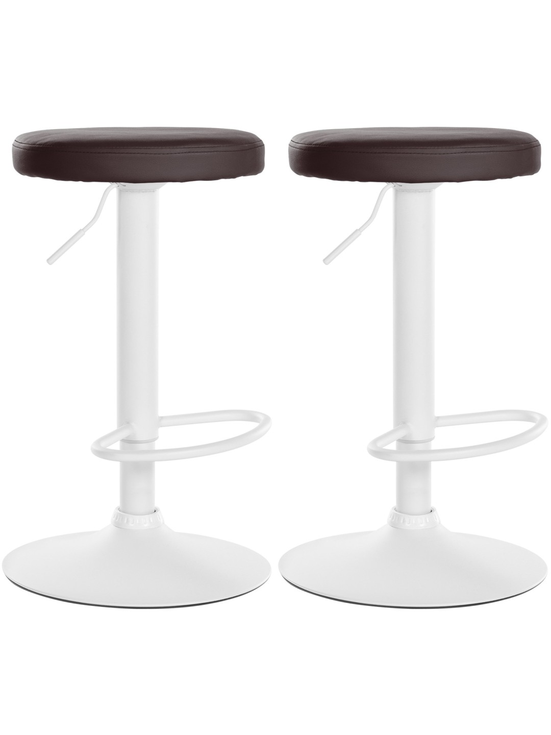 Juego de 2 taburetes de bar Ponte piel sintética, marrón