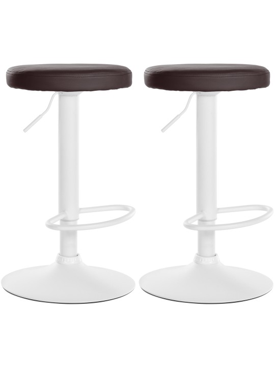 Juego de 2 taburetes de bar Ponte piel sintética, marrón Juego de 2 taburetes de bar Ponte piel sintética, marrón