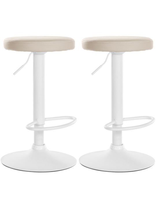 Juego de 2 taburetes de bar Ponte piel sintética, crema Juego de 2 taburetes de bar Ponte piel sintética, crema