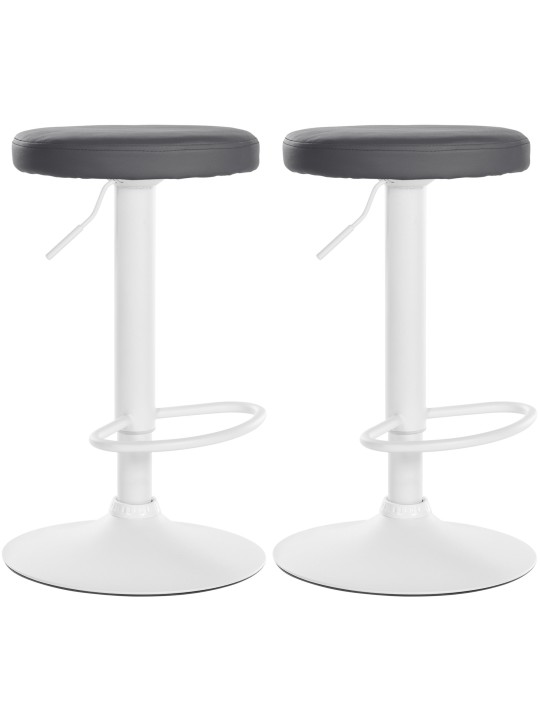 Juego de 2 taburetes de bar Ponte piel sintética, gris Juego de 2 taburetes de bar Ponte piel sintética, gris