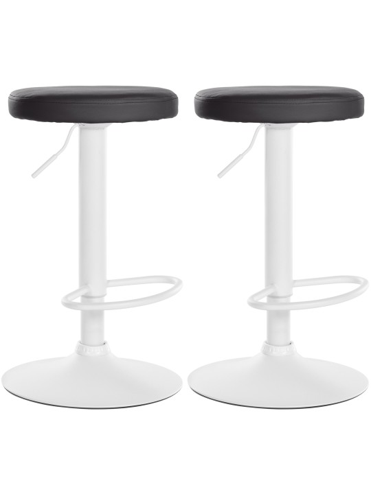Juego de 2 taburetes de bar Ponte piel sintética, negro Juego de 2 taburetes de bar Ponte piel sintética, negro