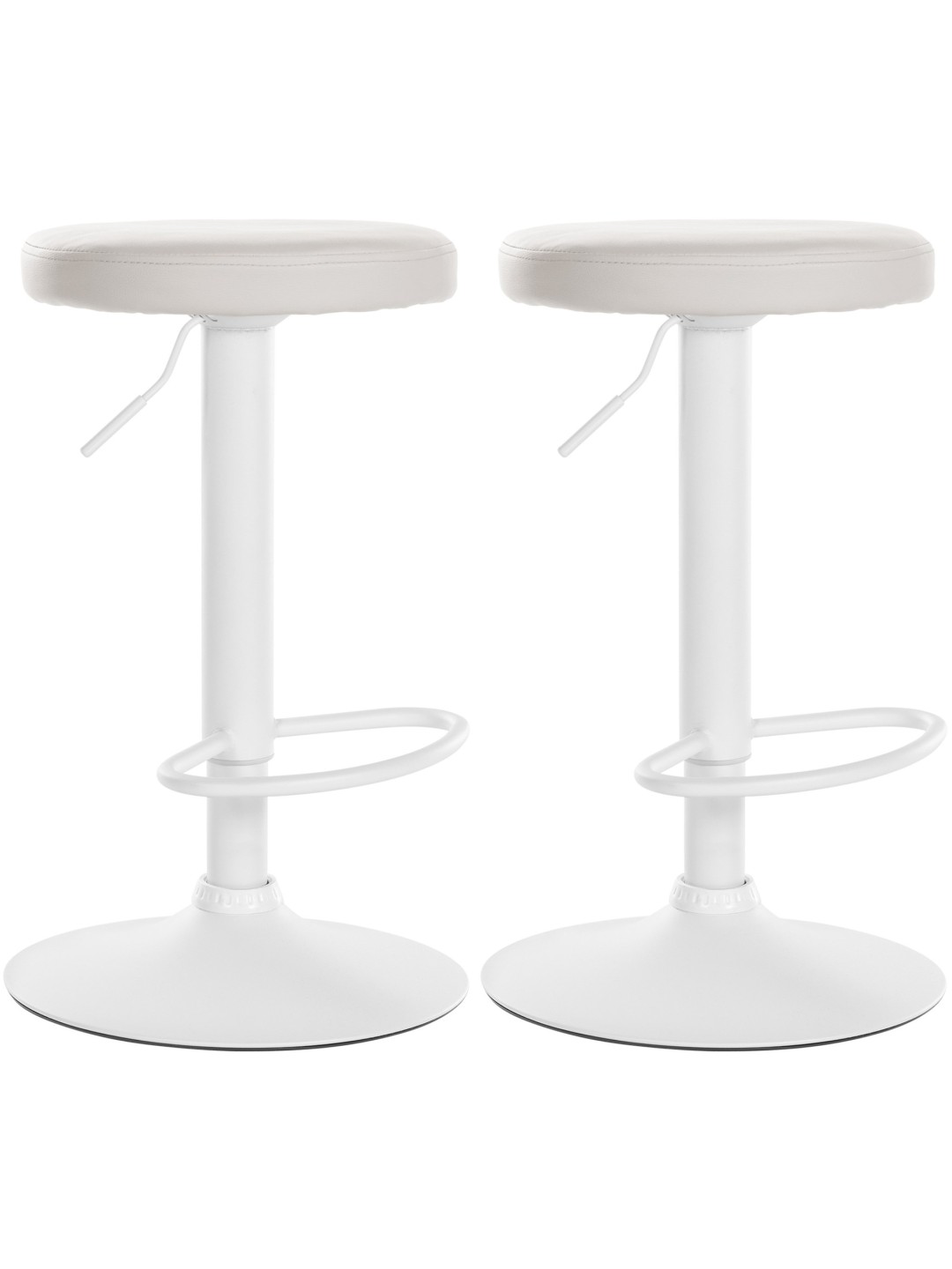 Juego de 2 taburetes de bar Ponte piel sintética, blanco