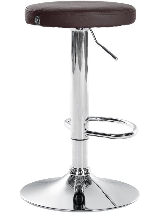 Juego de 2 taburetes de bar Ponte piel sintética cromado, marrón Juego de 2 taburetes de bar Ponte piel sintética cromado, marrón