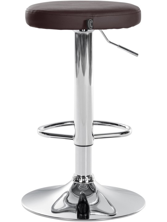 Juego de 2 taburetes de bar Ponte piel sintética cromado, marrón Juego de 2 taburetes de bar Ponte piel sintética cromado, marrón