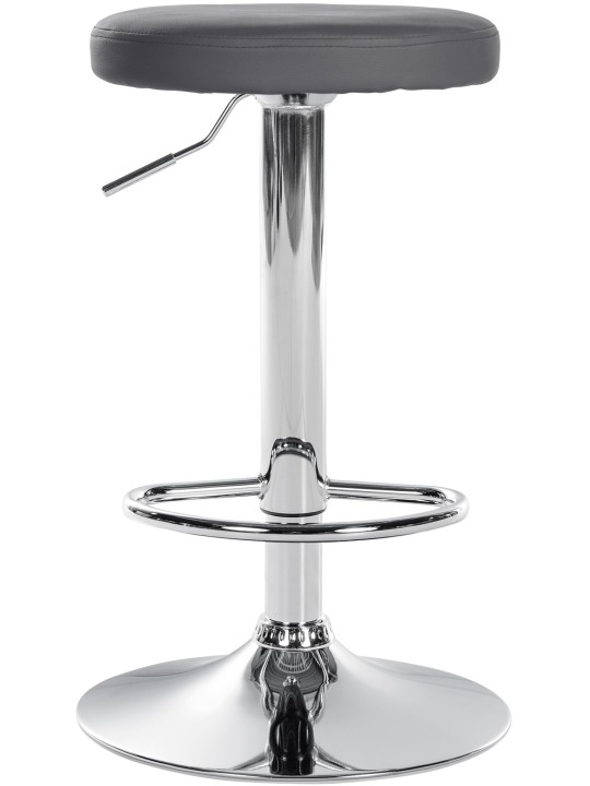 Juego de 2 taburetes de bar Ponte piel sintética cromado, gris Juego de 2 taburetes de bar Ponte piel sintética cromado, gris