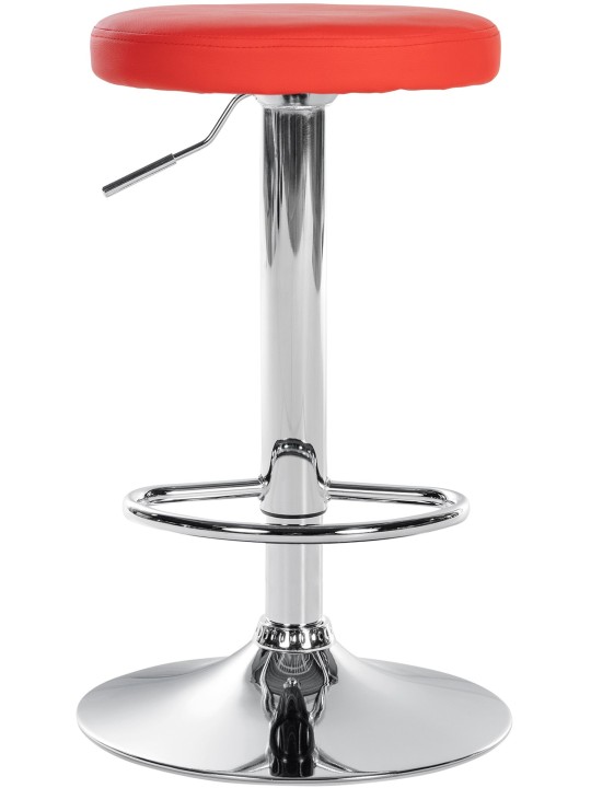 Juego de 2 taburetes de bar Ponte piel sintética cromado, rojo Juego de 2 taburetes de bar Ponte piel sintética cromado, rojo
