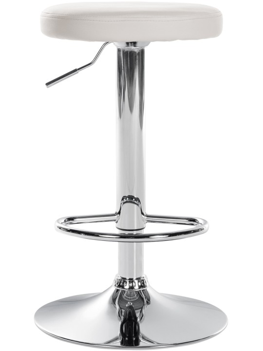 Juego de 2 taburetes de bar Ponte piel sintética cromado, blanco Juego de 2 taburetes de bar Ponte piel sintética cromado, blanco