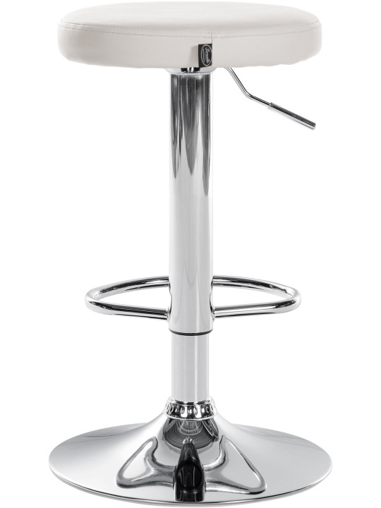 Juego de 2 taburetes de bar Ponte piel sintética cromado, blanco Juego de 2 taburetes de bar Ponte piel sintética cromado, blanco