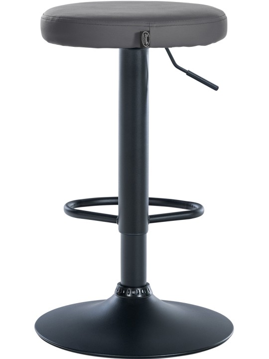 Juego de 2 taburetes de bar Ponte piel sintética, gris Juego de 2 taburetes de bar Ponte piel sintética, gris